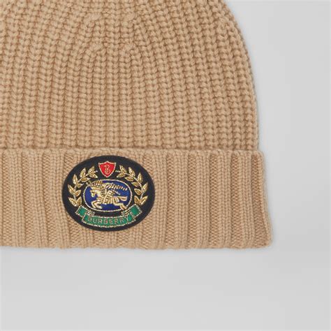 burberry 11233915|Logo Wool Beanie in Sand .